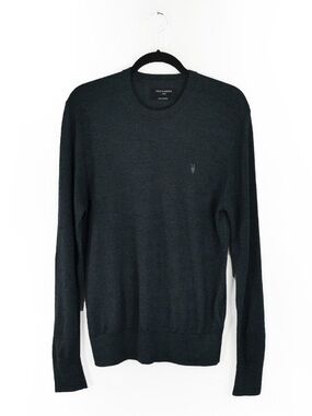 All Saints Mode Merino Crew Neck Wool Long Sleeve Sweater Top